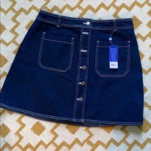 Denim button up skirt